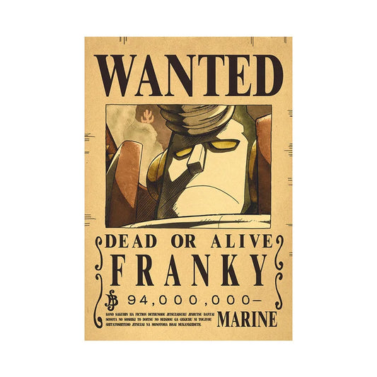 Franky One Piece WANTED Custom Wall Poster  - LANDIBY