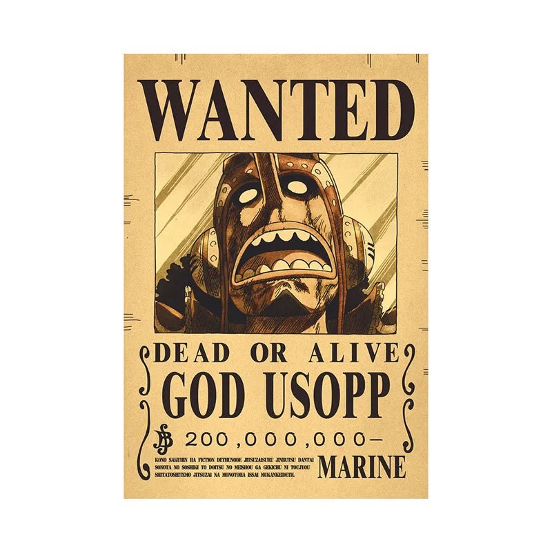 God Ussop One Piece WANTED Custom Wall Posters  - LANDIBY