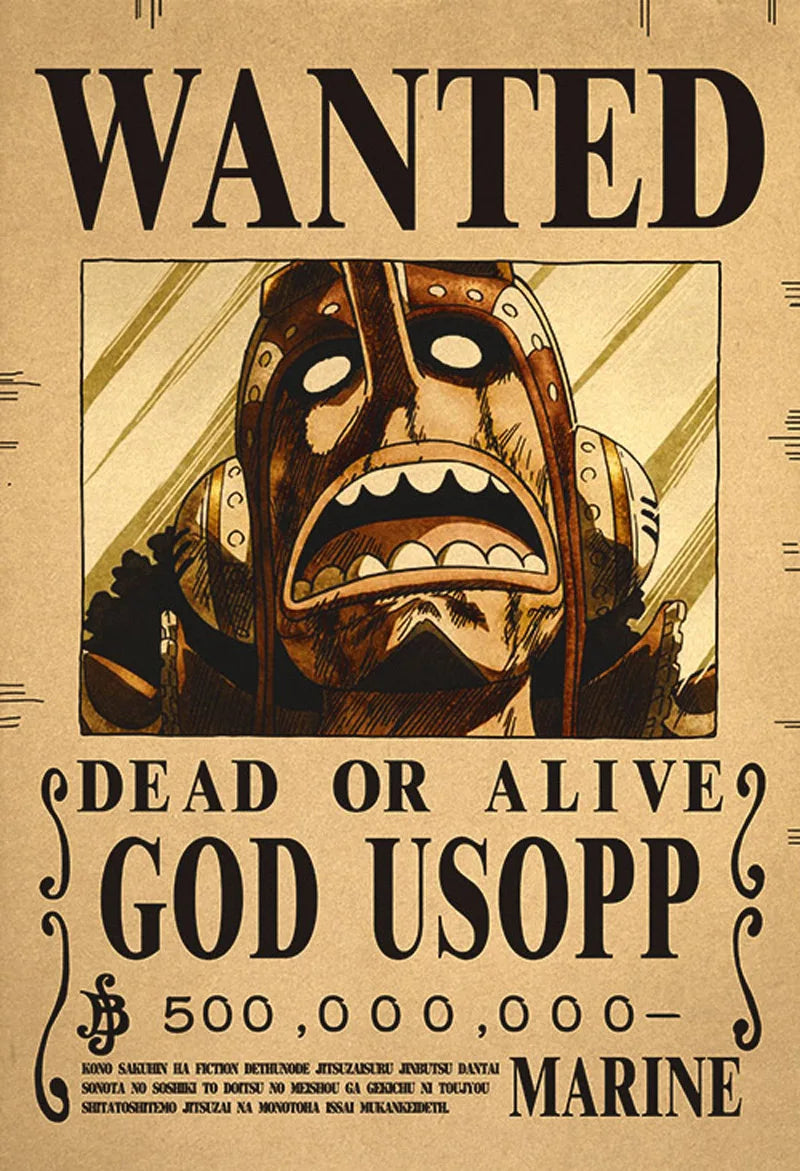 God Ussop One Piece WANTED Custom Wall Posters  - LANDIBY