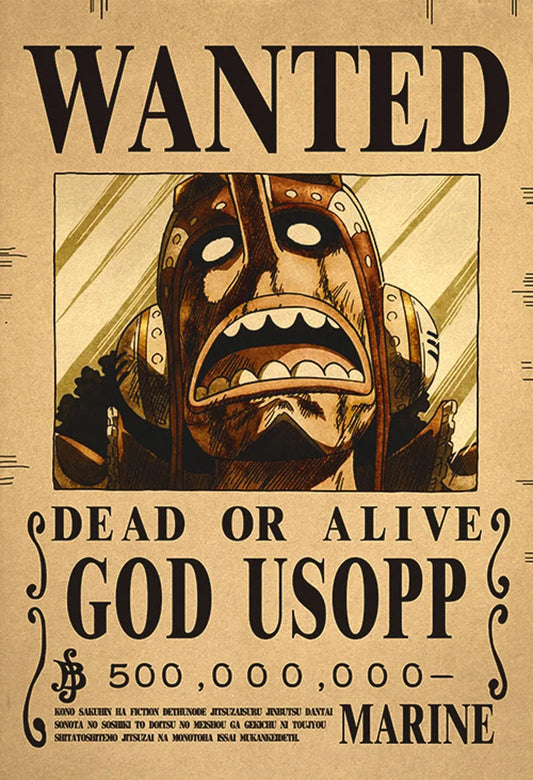 God Ussop One Piece WANTED Custom Wall Posters  - LANDIBY