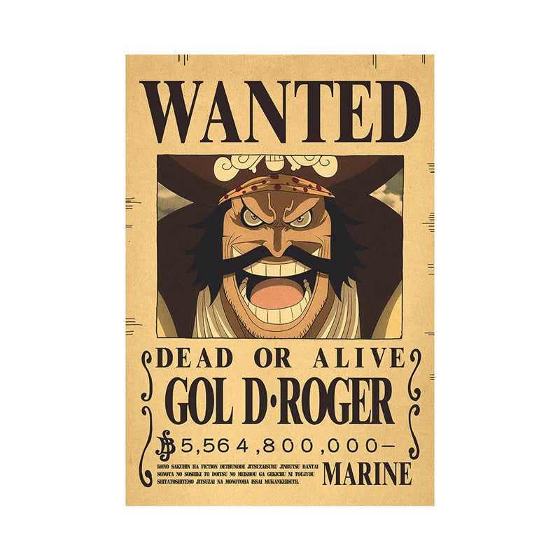 Gol D Roger One Piece WANTED Custom Wall Poster  - LANDIBY
