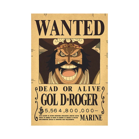 Gol D Roger One Piece WANTED Custom Wall Poster  - LANDIBY