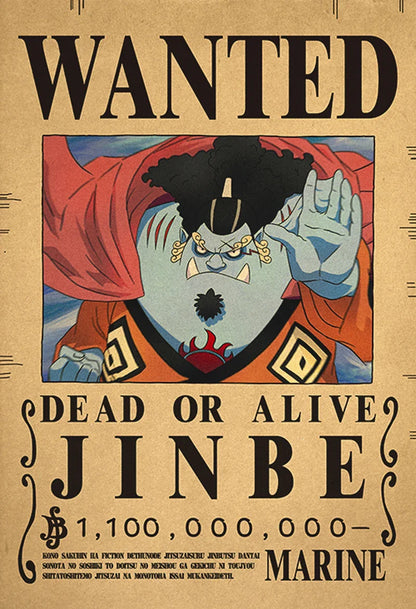 Jinbei One Piece WANTED Custom Wall Poster  - LANDIBY