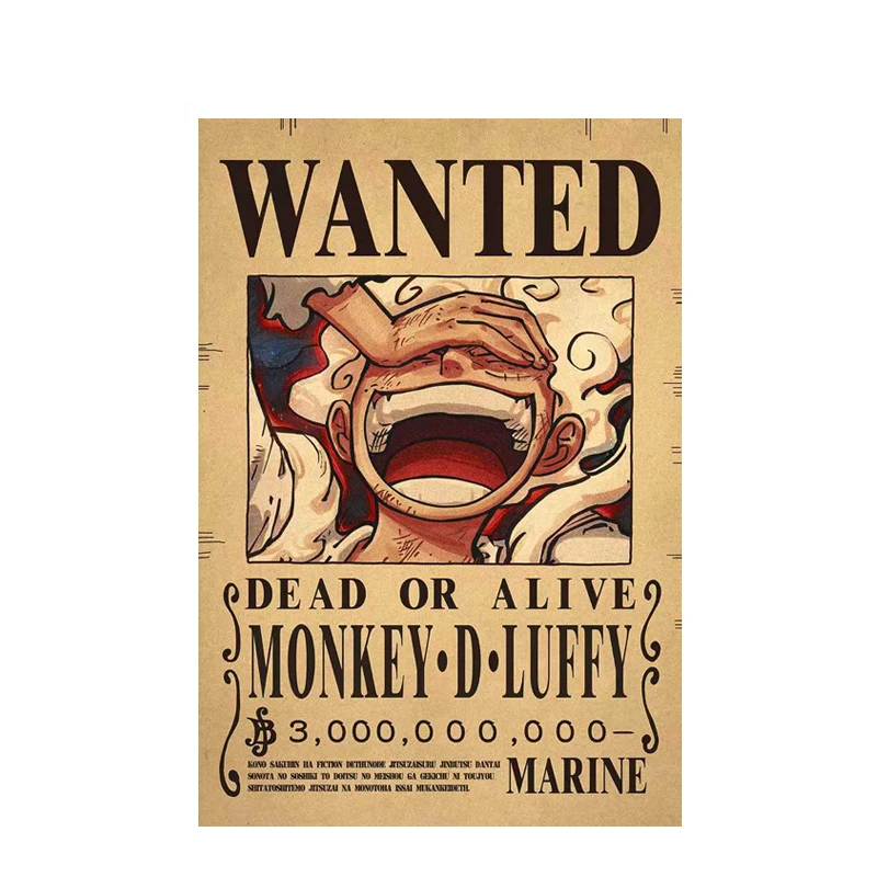 Luffy One Piece WANTED Custom Wall Poster  - LANDIBY