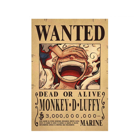 Luffy One Piece WANTED Custom Wall Poster  - LANDIBY