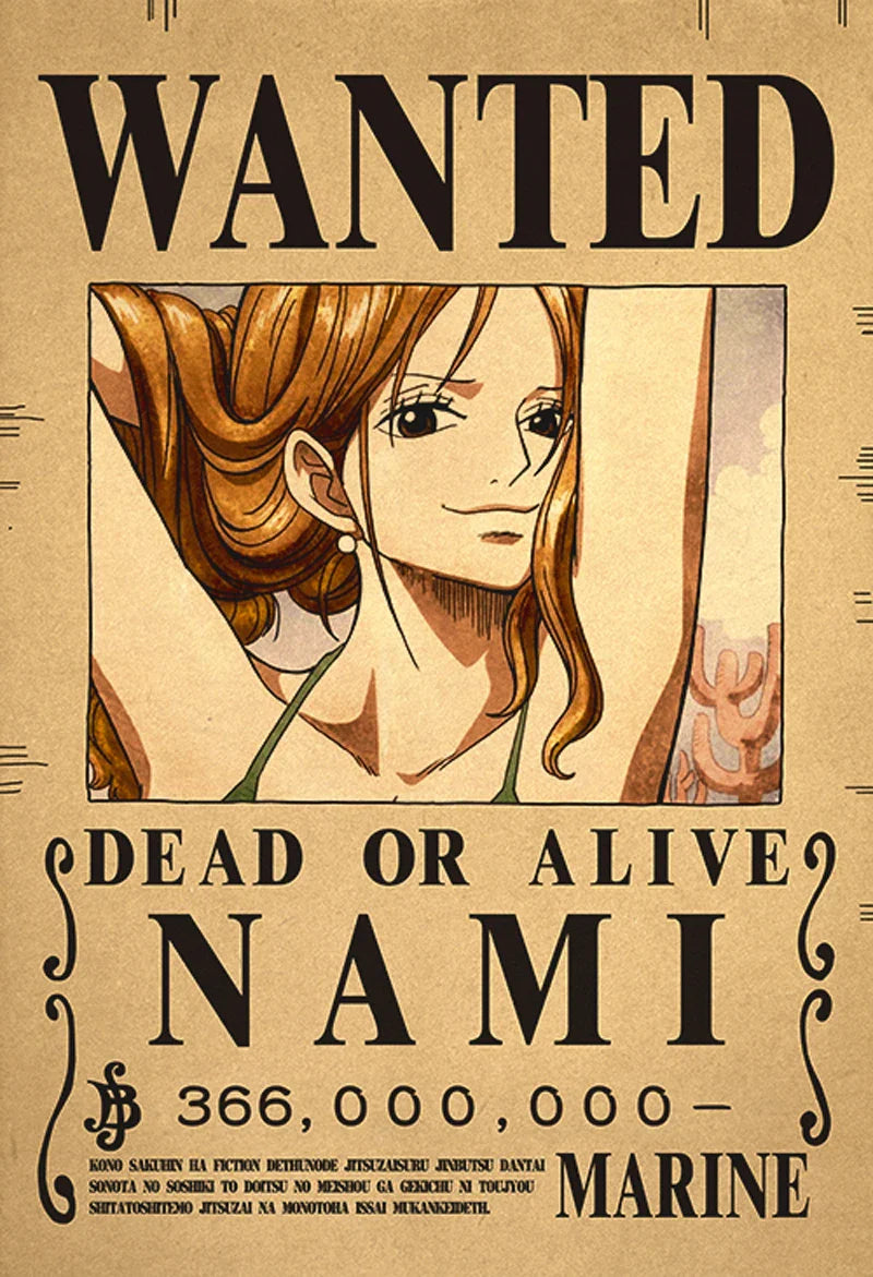 Nami One Piece WANTED Custom Wall Poster  - LANDIBY