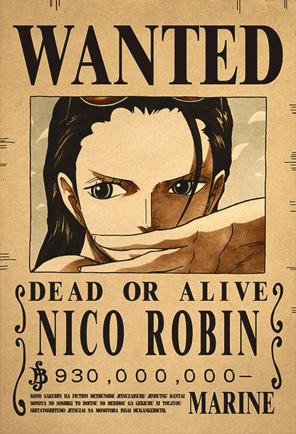 Nico Robin One Piece WANTED Custom Wall Poster  - LANDIBY