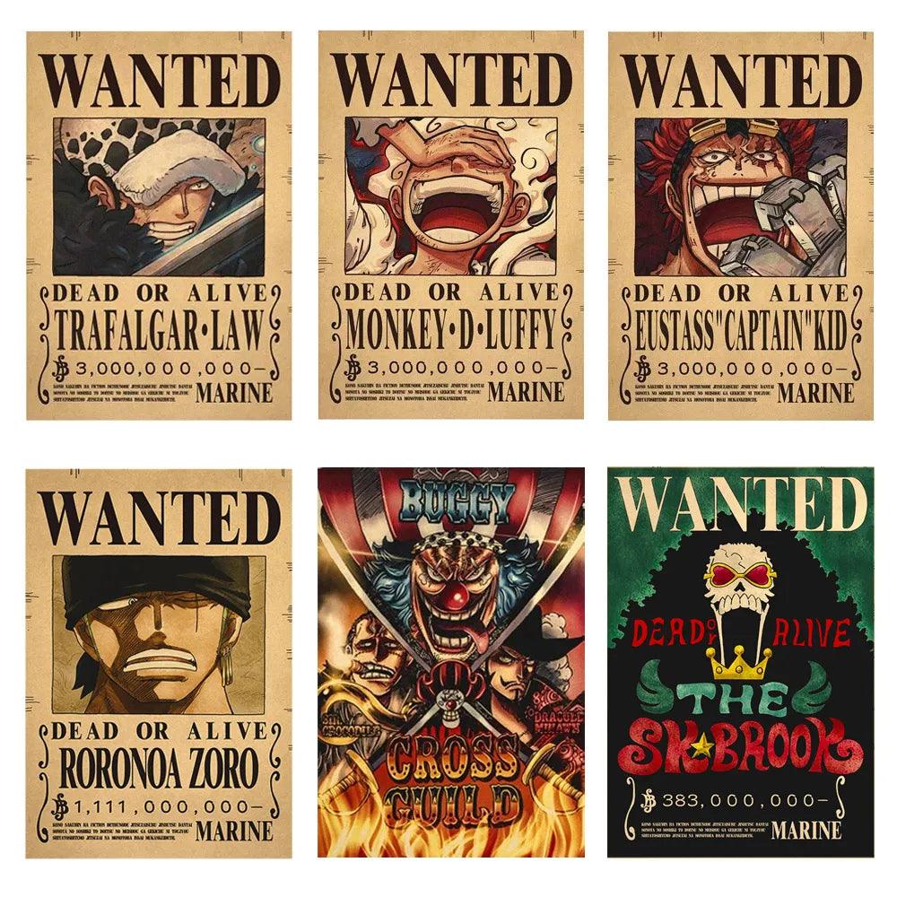 One Piece WANTED Bounty Custom Wall Poster  - LANDIBY