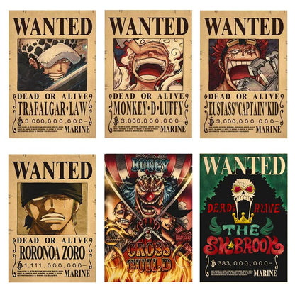 One Piece WANTED Bounty Custom Wall Poster  - LANDIBY