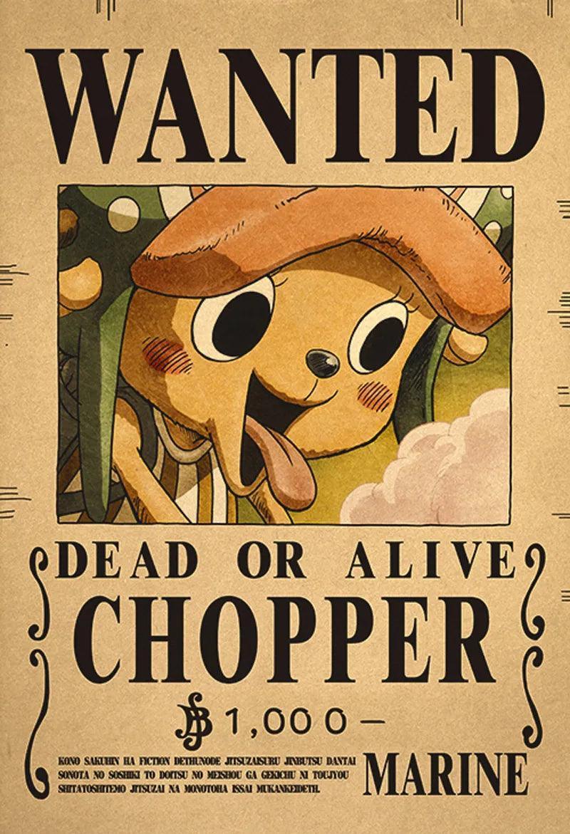 One Piece WANTED Bounty Custom Wall Poster  - LANDIBY