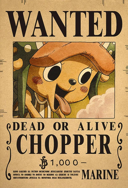 One Piece WANTED Bounty Custom Wall Poster  - LANDIBY