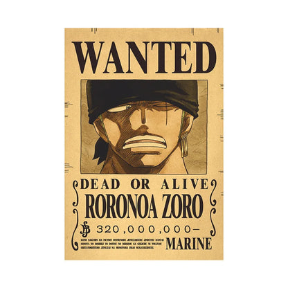 Roronoa Zoro One Piece WANTED Custom Wall Poster  - LANDIBY