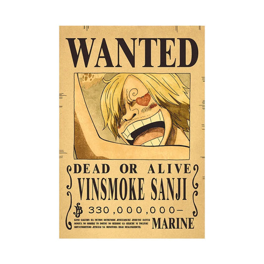 Sanji One Piece WANTED Custom Wall Posters  - LANDIBY