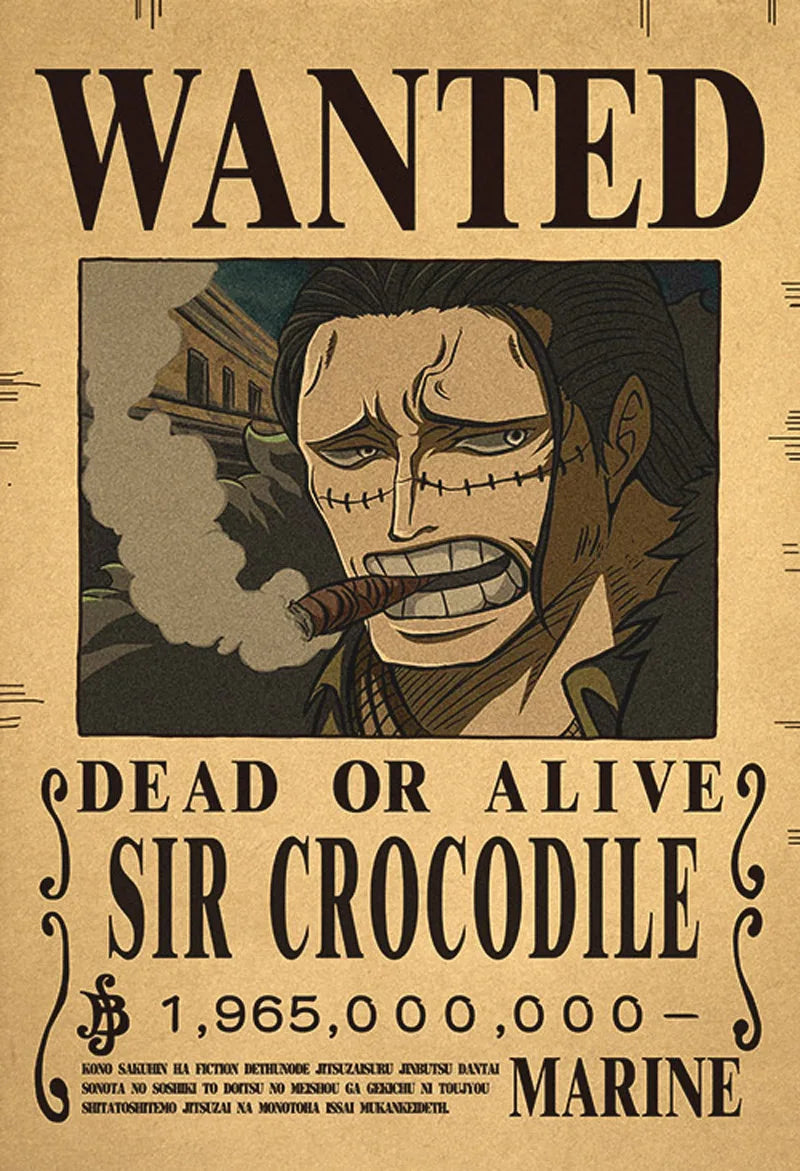Sir Crocodile One Piece WANTED Custom Wall Poster  - LANDIBY