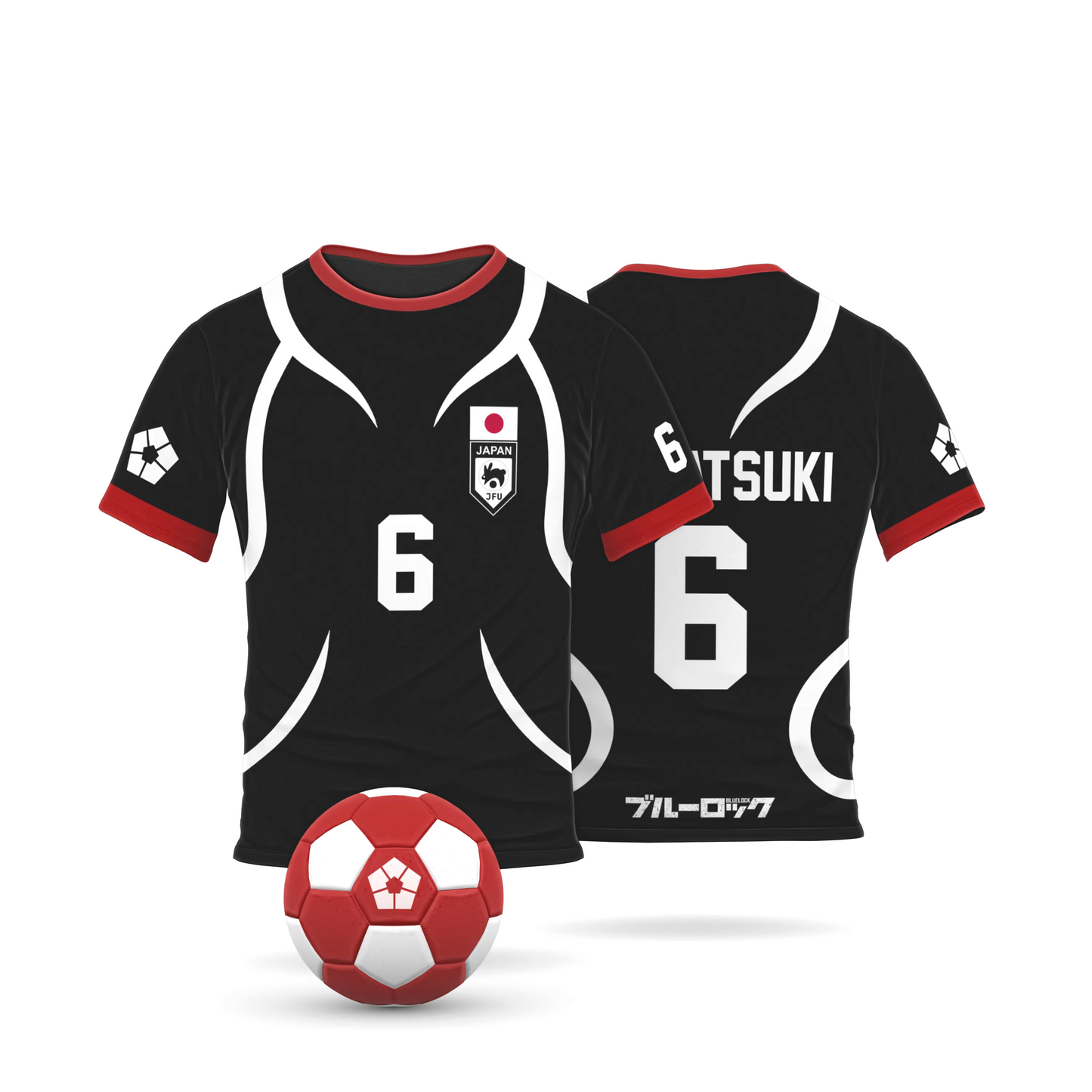 Wakatsuki Cosplay Anime Blue Lock U20 Japan Team Black Jersey  - LANDIBY
