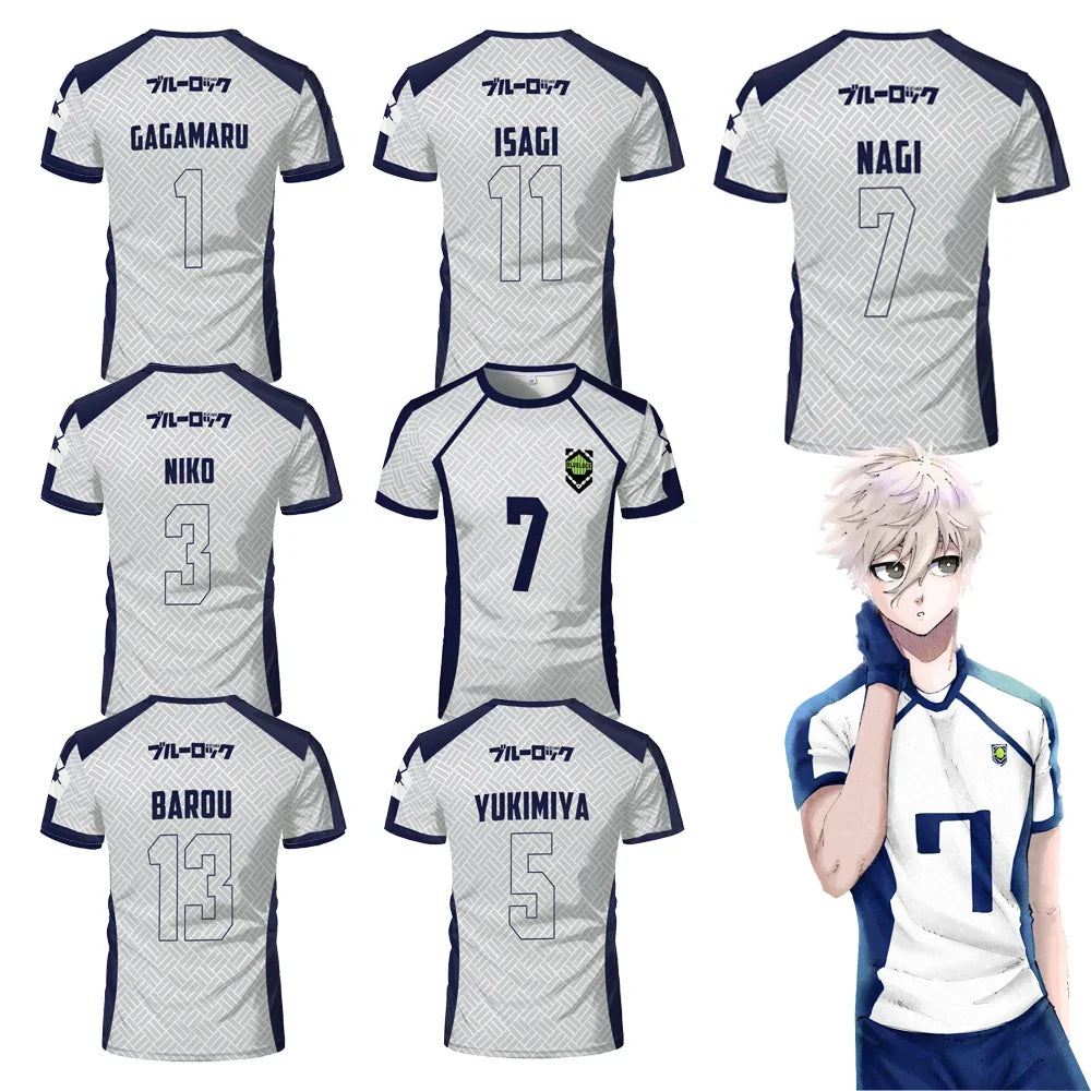White Custom Anime Blue Lock Jersey  - LANDIBY