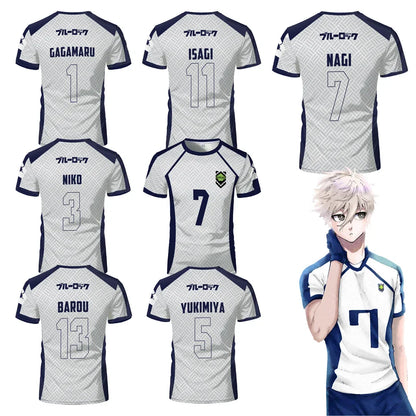 White Custom Anime Blue Lock Kid Jersey  - LANDIBY