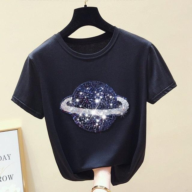 Cotton Casual Shining Saturn Top - Item - BAI-DAY