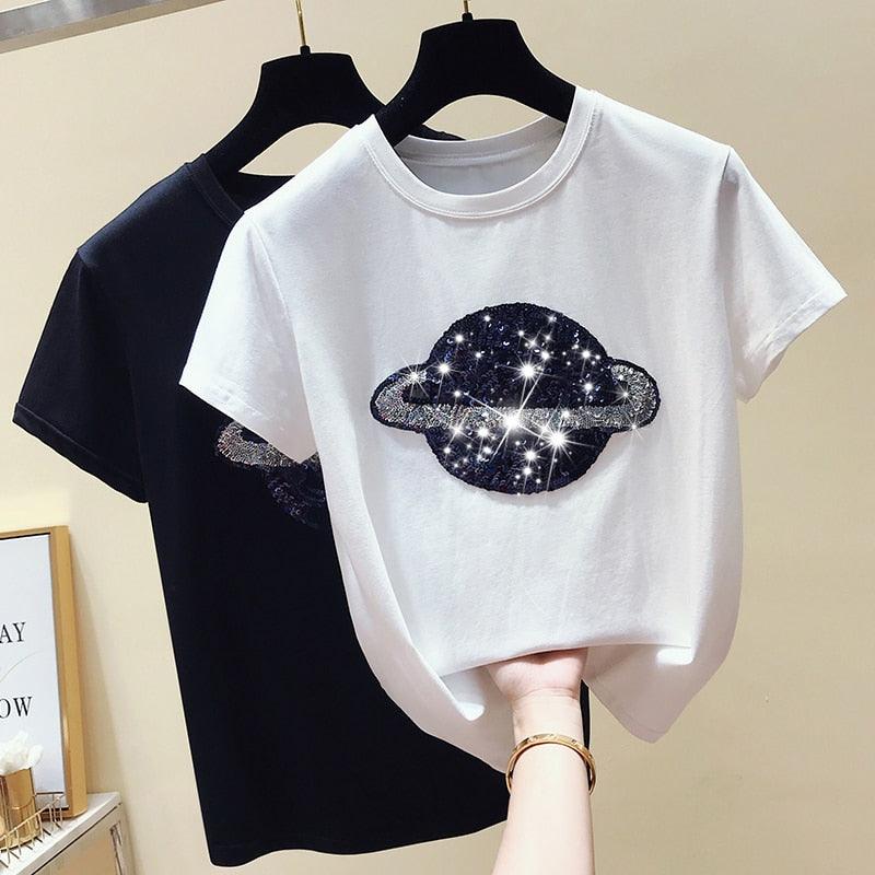 Cotton Casual Shining Saturn Top - Item - BAI-DAY