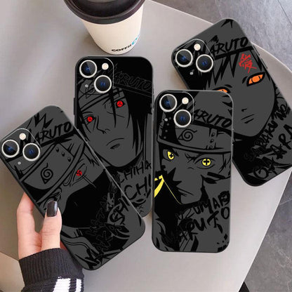 Custom Black iPhone Case (5 to X) with Naruto Characters - Item - BAI-DAY