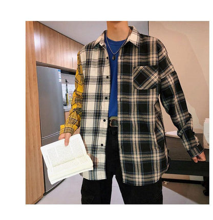 Long Sleeves Kpop Plaid Shirt - Item - BAI-DAY