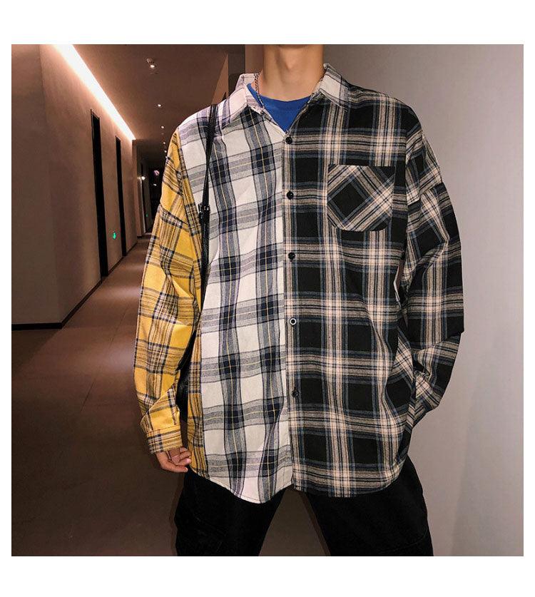 Long Sleeves Kpop Plaid Shirt - Item - BAI-DAY