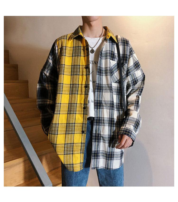 Long Sleeves Kpop Plaid Shirt - Item - BAI-DAY