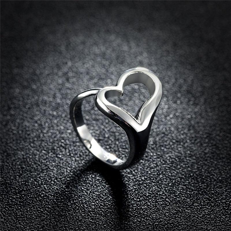 Open Heart Shaped 925 Silver Ring - Item - BAI-DAY