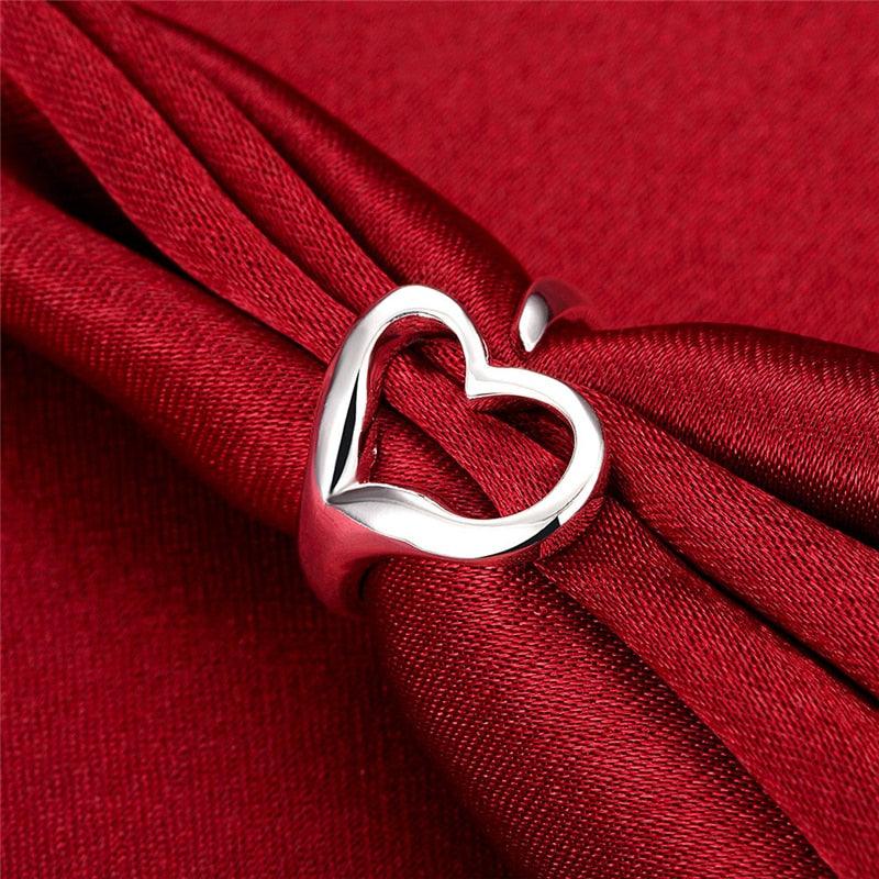 Open Heart Shaped 925 Silver Ring - Item - BAI-DAY