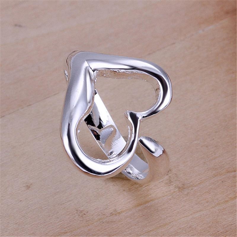 Open Heart Shaped 925 Silver Ring - Item - BAI-DAY