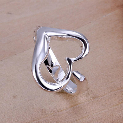 Open Heart Shaped 925 Silver Ring - Item - BAI-DAY