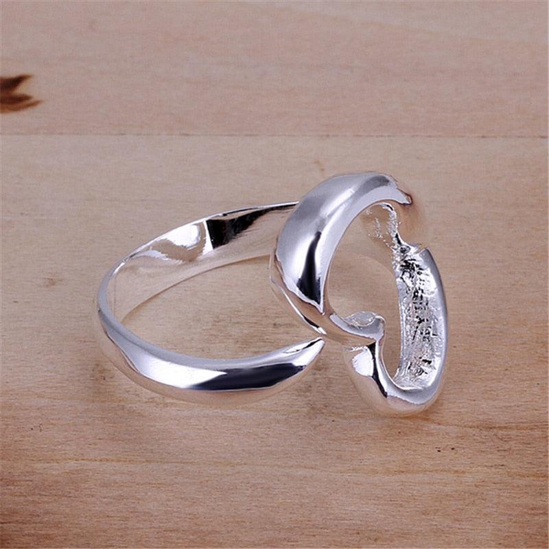 Open Heart Shaped 925 Silver Ring - Item - BAI-DAY