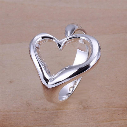 Open Heart Shaped 925 Silver Ring - Item - BAI-DAY