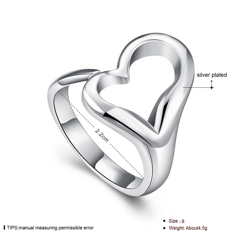 Open Heart Shaped 925 Silver Ring - Item - BAI-DAY