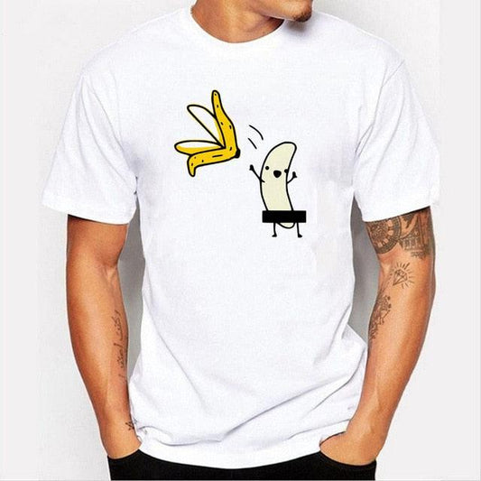 White Printed T-shirt "Naked Banana" - Item - BAI-DAY 